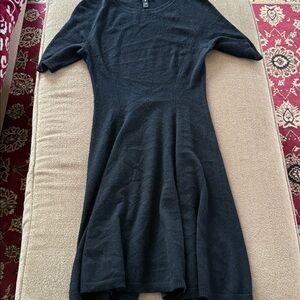 Aqua Cashmere Solid Black Sweater Dress Size Medium (TD)